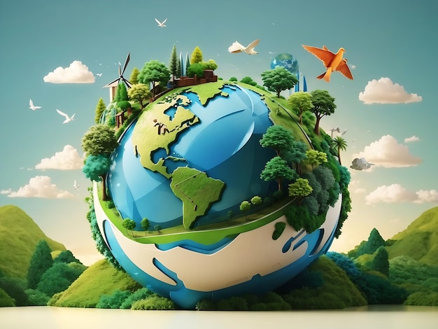 desenvolvimento de conservação da terra eco ecológico meio ambiente gráfico global do globo