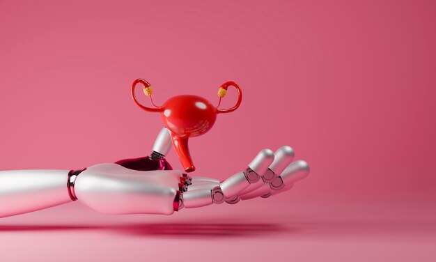Desenvolvimento de tecnologia de mão cibernética inteligente segurando o útero para o futuro da ginecologia