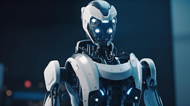 Desenvolvimento de tecnologia futurista de robôs dróides Estudo global de ciência biônica robótica para o futuro da vida humana IA geracional
