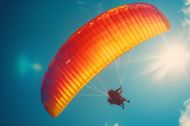 Foto el deseo de vagar por el aire volando con un paracaídas