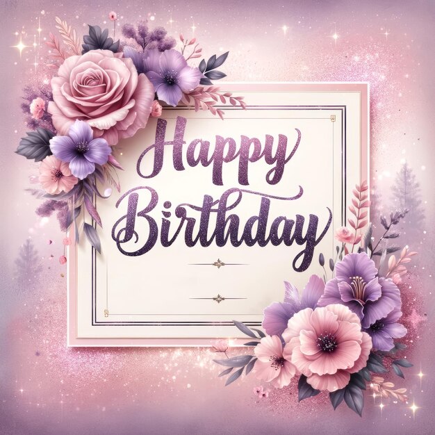 Los deseos de cumpleaños de Lavender Rose con Copyspace