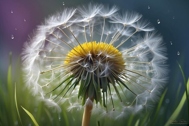 Los deseos del diente de león en flor