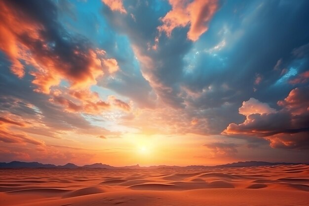 Desert Dreams Majestic Sunset IA generativa