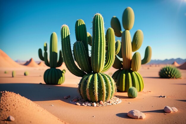 Deserto cactus planta oásis papel de parede ilustração de fundo ambiente paisagem do deserto