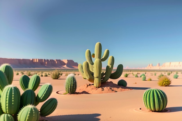 Deserto cactus planta oásis papel de parede ilustração de fundo ambiente paisagem do deserto