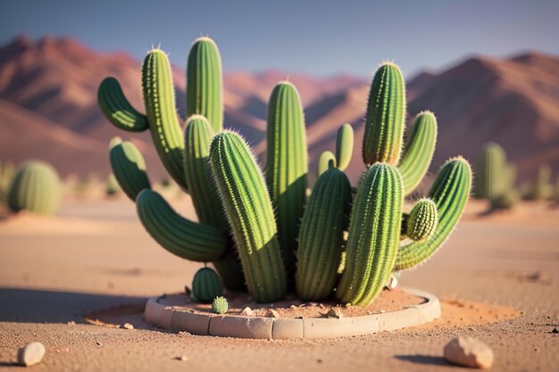 Deserto cactus planta oásis papel de parede ilustração de fundo ambiente paisagem do deserto