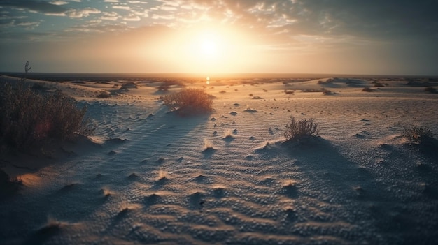 Deserto coberto de neve Generative Ai