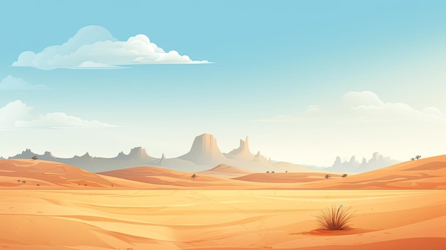 Deserto com paisagem de dunas e areia Banner da Web com espaço de cópia IA generativa