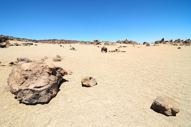 Deserto de areia e rochas