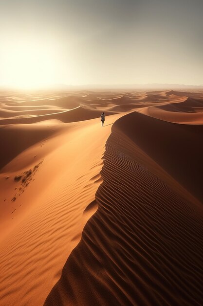 Deserto de dunas de areia com uma árvore