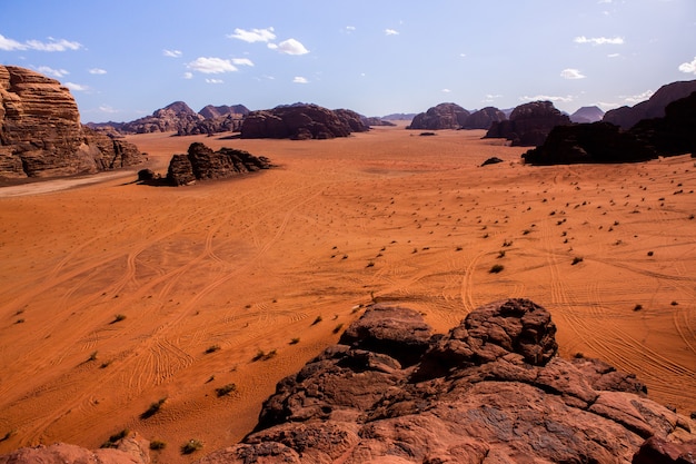 Deserto de wadi rum na jordânia