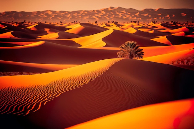 Deserto do Saara Belas dunas de areia Generative AI