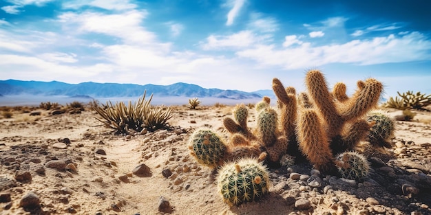 deserto e fundo de cactos