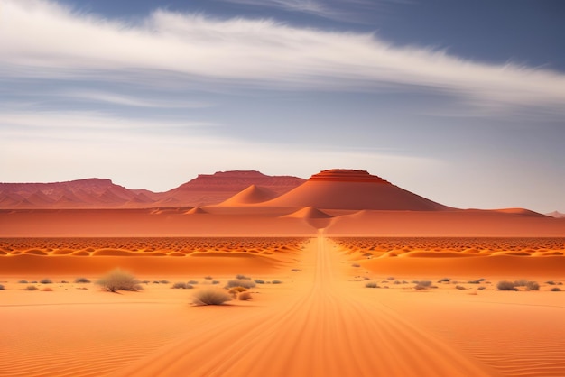 Deserto em cores laranja e amarelas Ai