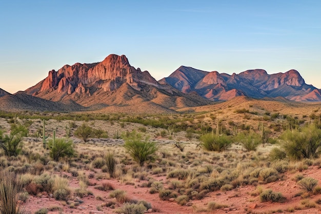 deserto ocidental terra do vale indiano deserto do arizona estados unidos panorama horizonte do nascer do sol