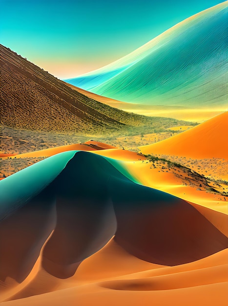 Deserto tropical realista com cores Pantone