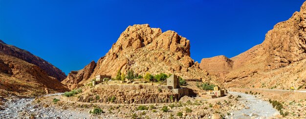 Foto el desfiladero de todgha, un cañón en las montañas del alto atlas en marruecos