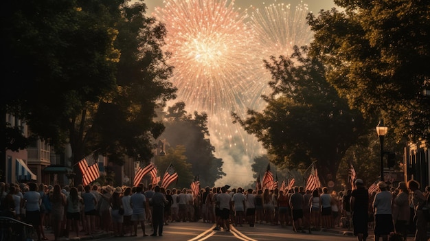 Desfile de 4 de julho com bandeiras geradas por IA