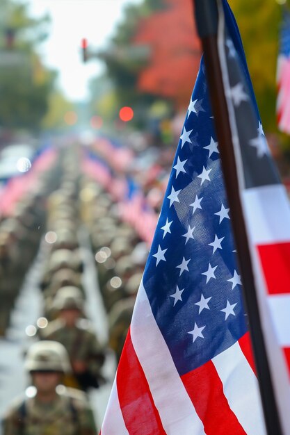 Desfile del Día de la Bandera Los veteranos tocan el patriotismo