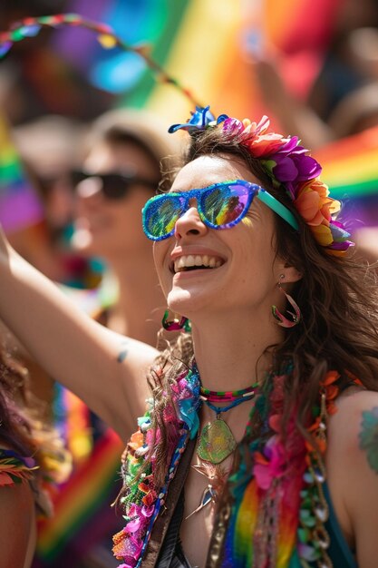 un desfile del Día de la Mujer usando