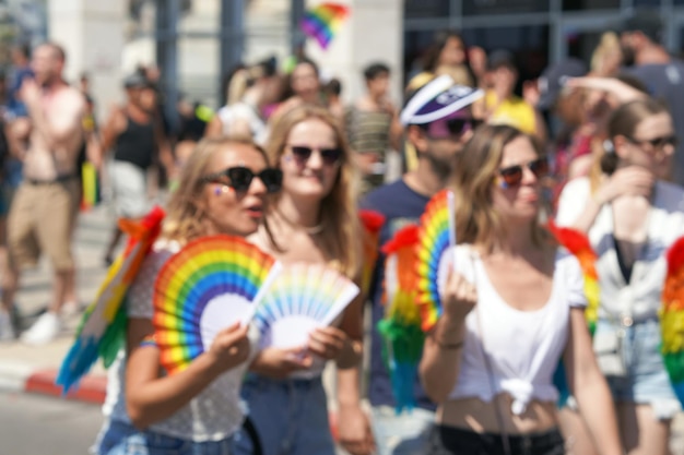 Desfile de lesbianas y gays Gente borrosa