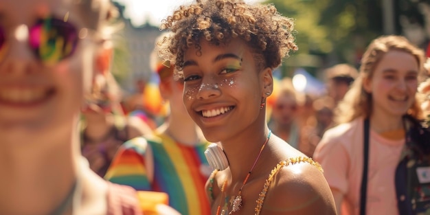 Desfile LGBT com bandeiras Inteligência Artificial Gerativa