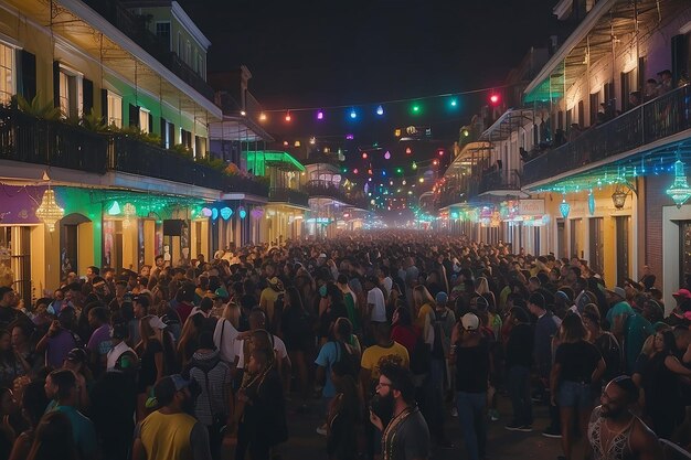 Desfiles de Mardi Gras por las calles de Nueva Orleans La gente celebraba locamente la celebración del Carnaval