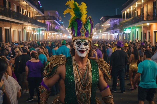 Desfiles de Mardi Gras por las calles de Nueva OrleansLa gente celebró alocadamenteCelebración del carnaval