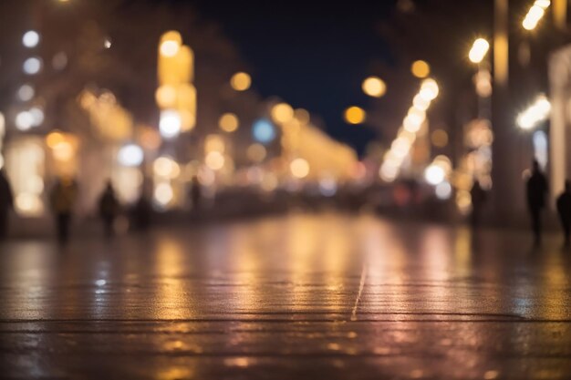 Foto desfoco de luzes de rua bokeh de fundo