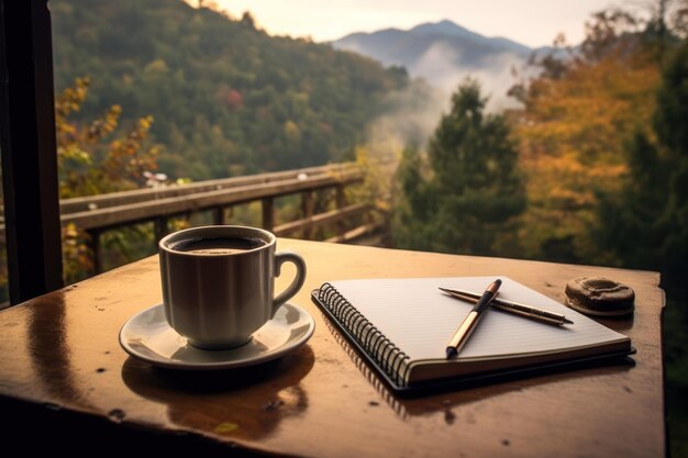 Desfrutando de uma xícara de café enquanto lê um bom livro IA generativa