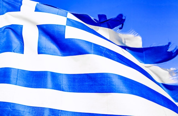 Desgastado bandeira nacional grega