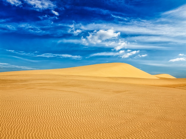 Desierto de dunas de arena al amanecer