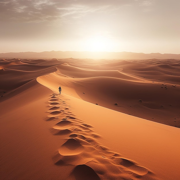 desierto de dunas de arena con un árbol