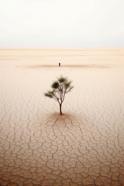 desierto de dunas de arena con un árbol