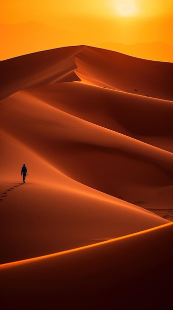 desierto de dunas de arena con un árbol