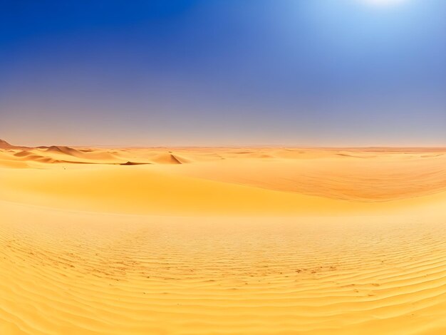 un desierto con dunas de arena y un cielo azul