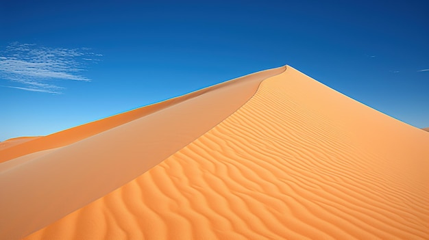 Desierto de dunas de arena naranja con cielo azul claro IA generativa