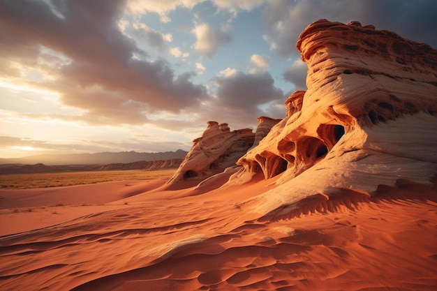 el desierto es un paisaje natural de dunas de arena.