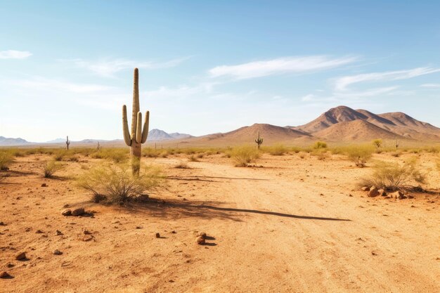 desierto con un gran saguaro y muchos cactus Generado por IA