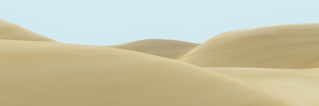 Desierto marrón renderizado en 3D Terreno Duna de arena