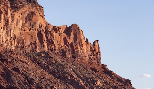 desierto montaña rocosa paisaje americano puesta de sol cielo