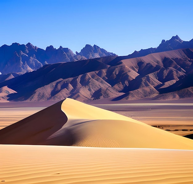 Desierto en el mundo árabe con cielo azul