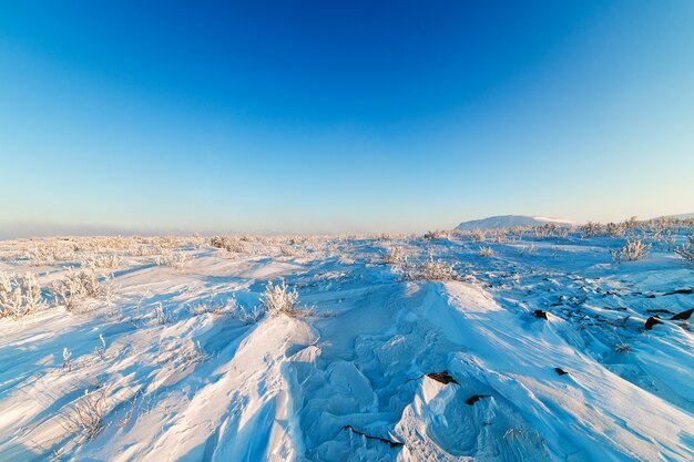 Desierto de piedra cubierto de nieve