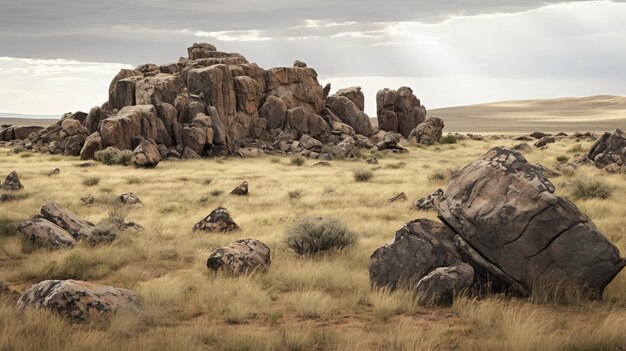 Desierto del Sáhara de Namibia Escenas pastorales serenas y rocas afiladas