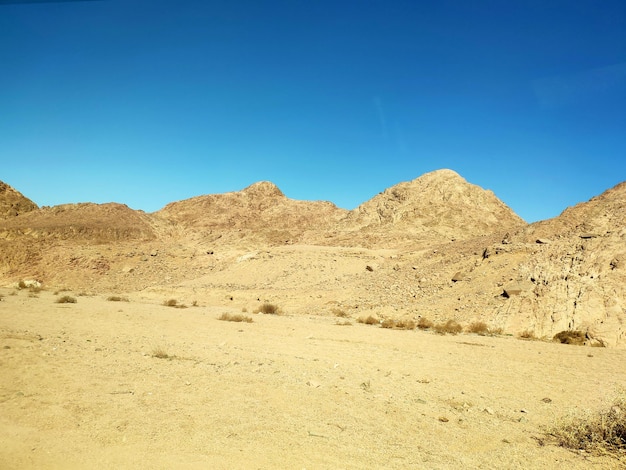 Desierto del Sinaí fondo con montañas paisaje desierto