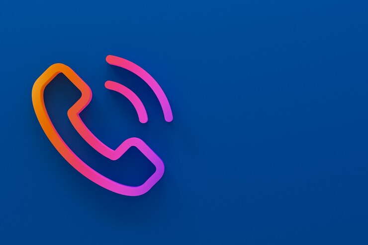 Foto design 3d de chamada telefônica com espaço de cópia