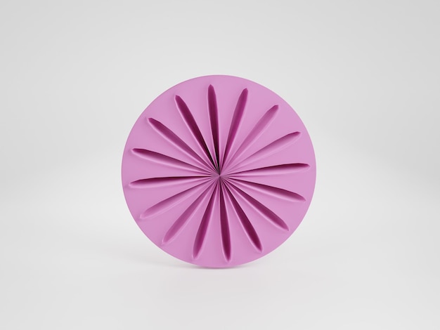 Design 3d de círculo rosa em fundo branco para ilustração realista de site ou produto