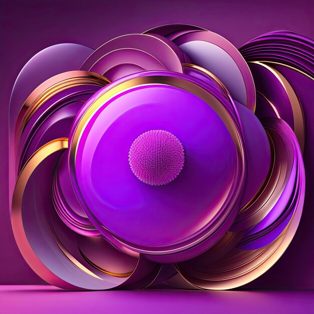 Design Abstrato 3D Fundo Violeta