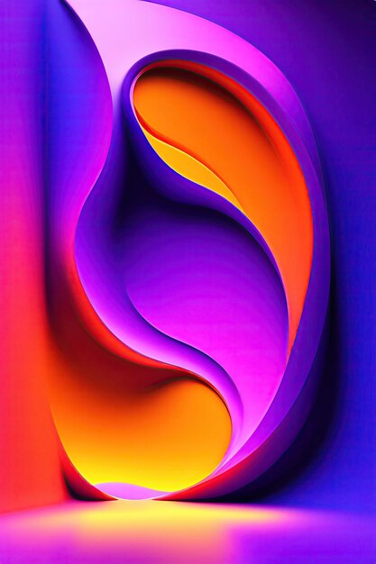 Design Abstrato 3D Fundo Violeta