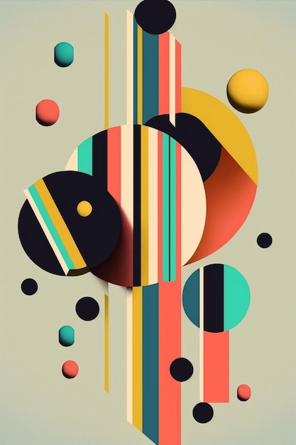 Design abstrato colorido com ai generativo de círculos e listras